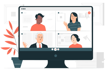 Online meeting illustration