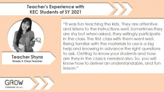 Teacher Experience testimonial of Teacher Shyra