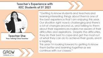 Teacher Experience testimonial of Teacher She