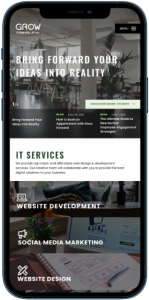 Grow Forward home page mobile design