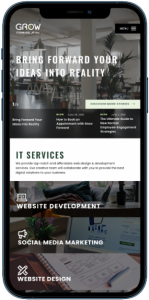 Grow Forward website home page mobile design