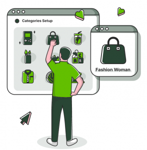 a man picking products from online store illustration